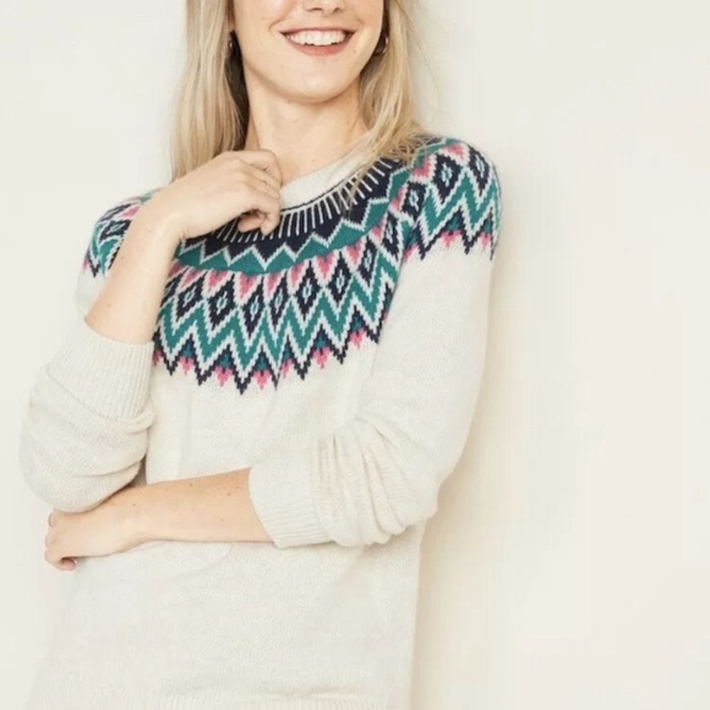 Old Navy Maternity Fair Isle Pullover Sweater